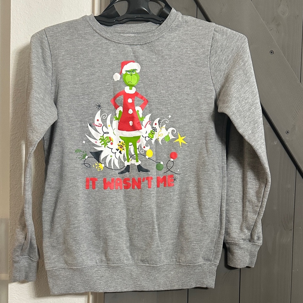 Gray Grinch Kids Sweatshirt